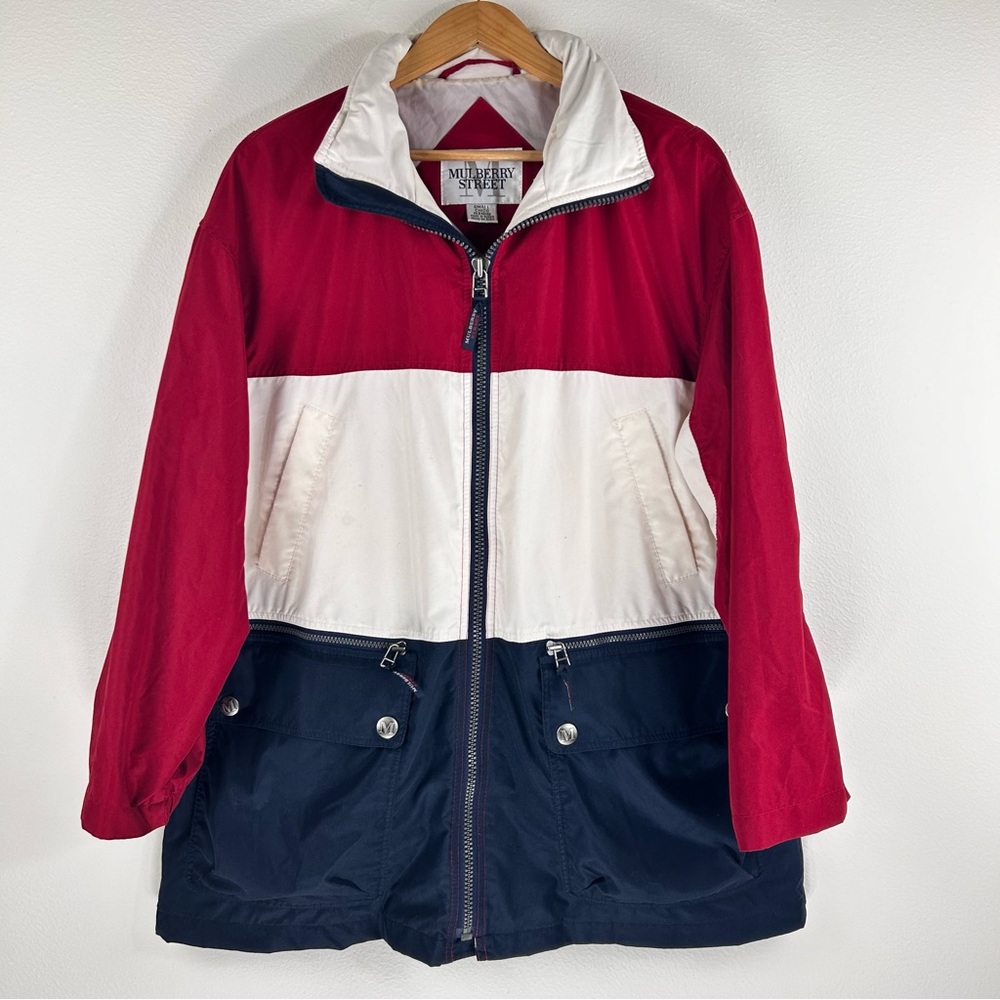 Vtg Mulberry Street Men’s Color Block Windbreaker. Size S